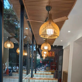 Luminária Pendente de Madeira - Tong Lux